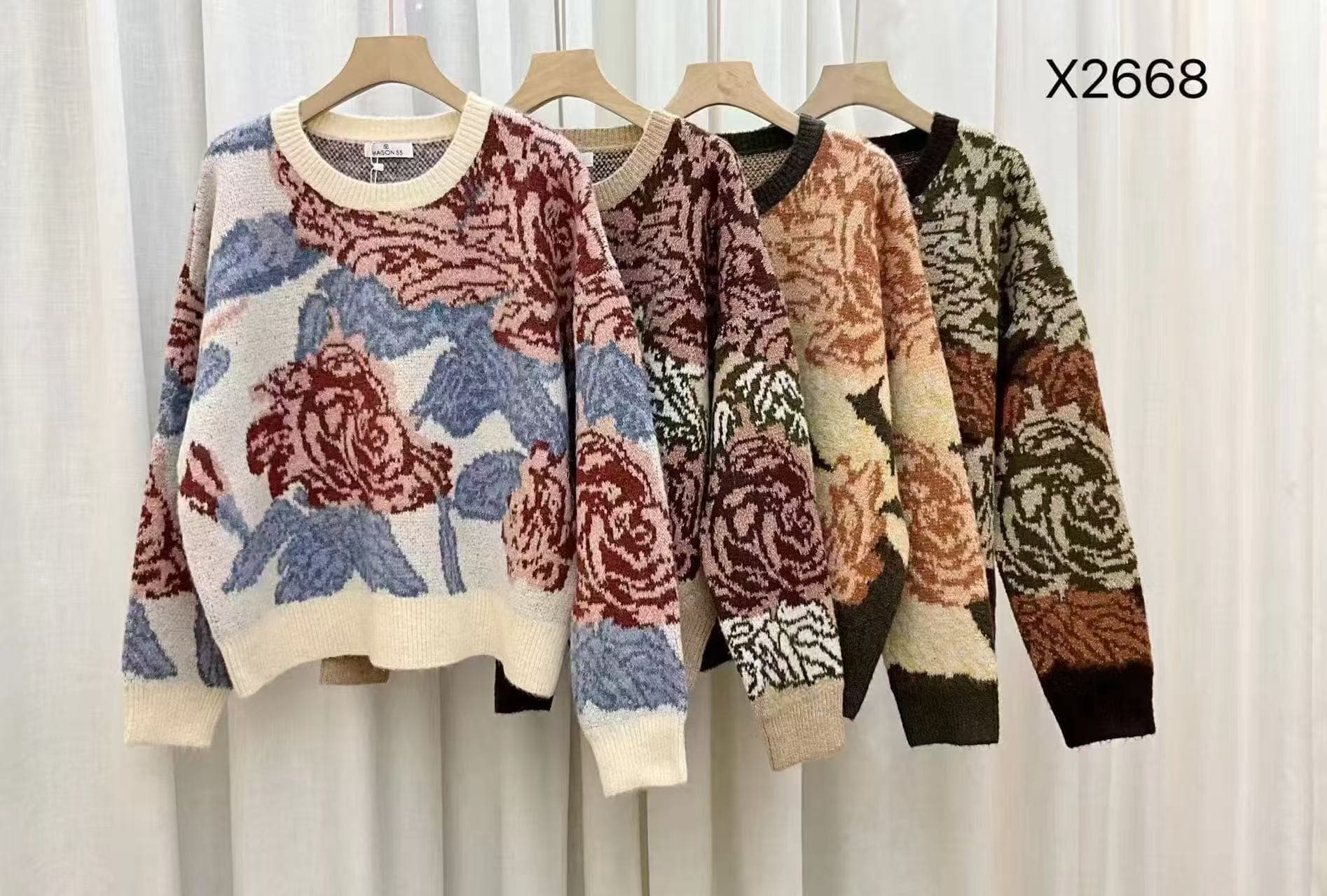 Maglia Floreale Cielo / Bordeaux Florya Moda