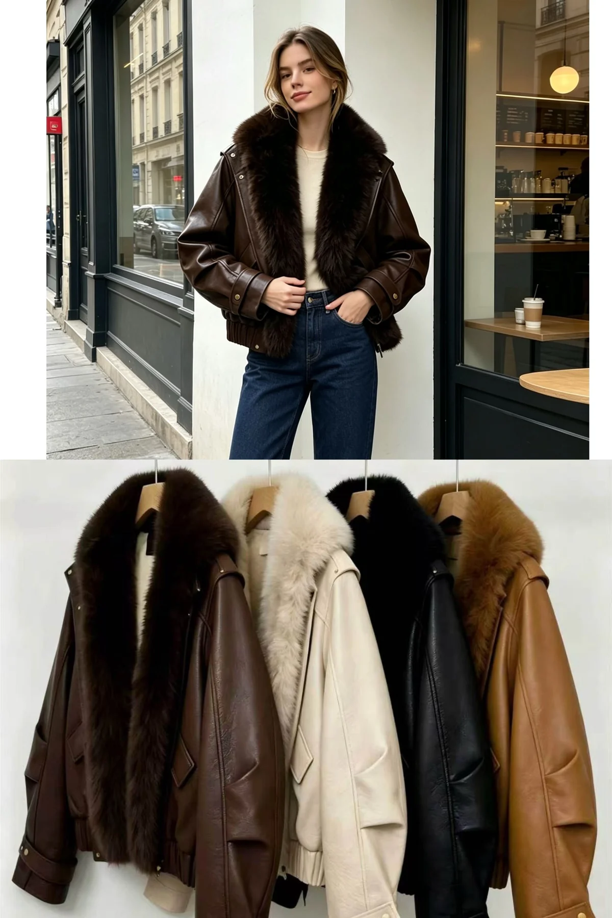 Giacca Aviator Caffè Florya Moda
