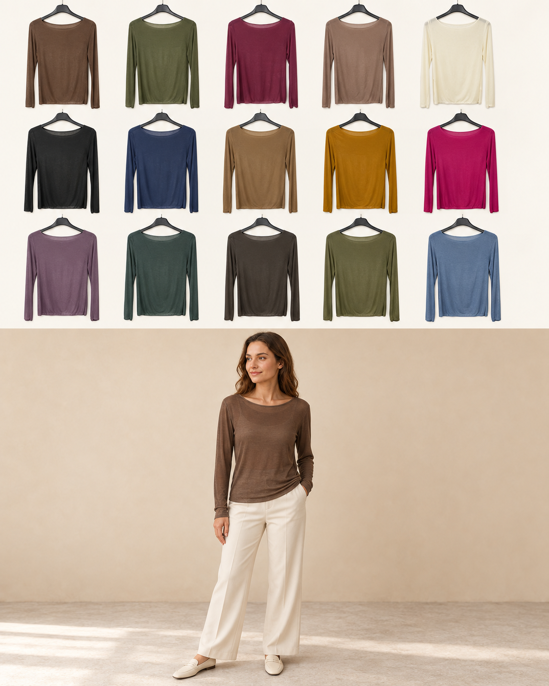Sottogiacca viscosa cashmere Marrone Florya Moda