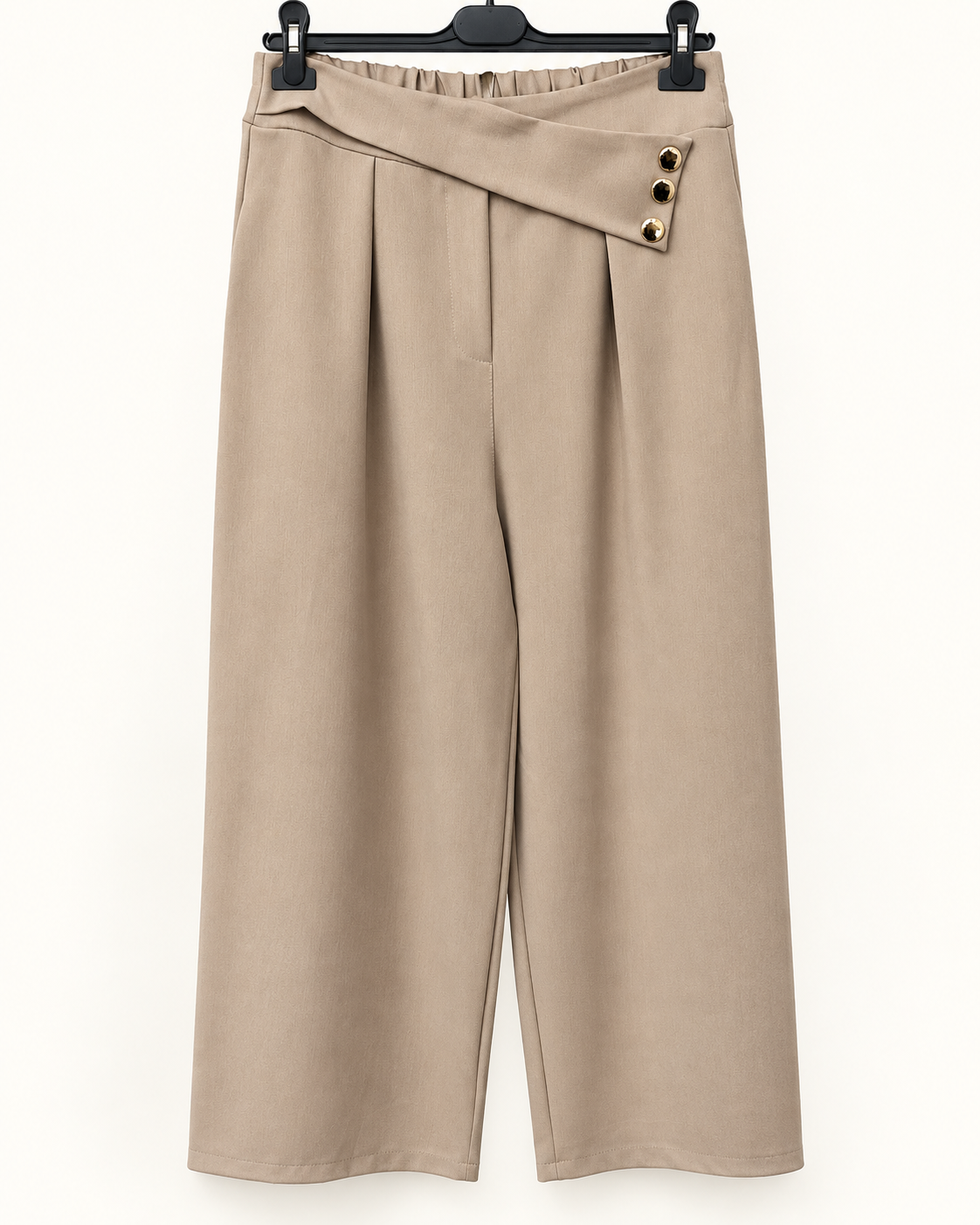Pantalone con fascia asimmetrica e bottoni