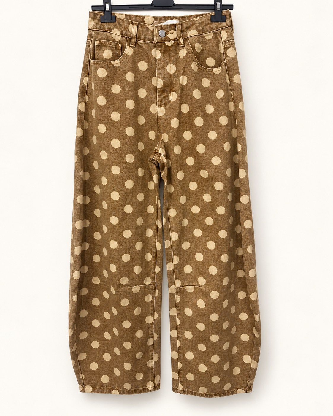 Pantalone barrel a pois