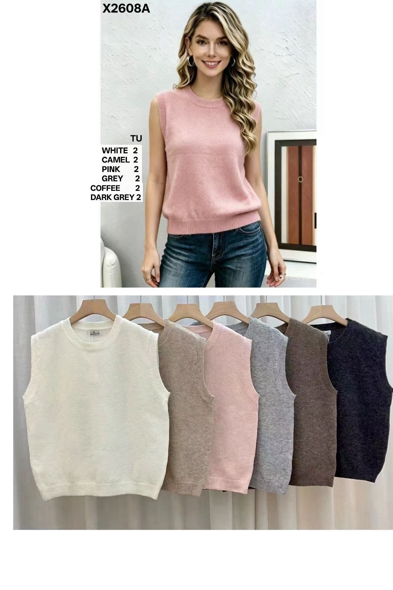 Top smanicato morbido, colore Bianco